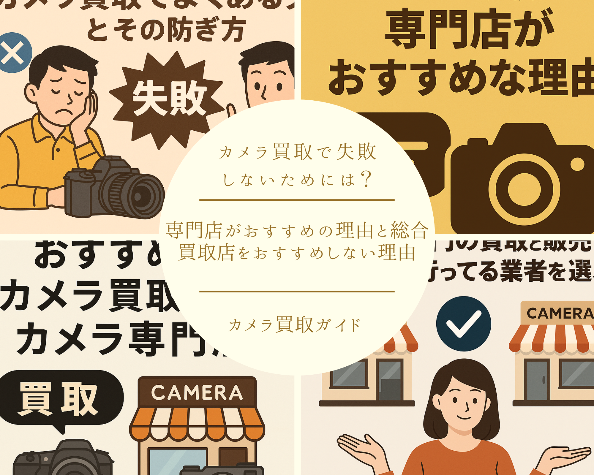 カメラ買取で失敗しないためには？専門店がおすすめの理由と総合買取店をおすすめしない理由